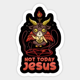 Not Today Jesus T-Shirt Anime Kawaii Baphomet Sticker